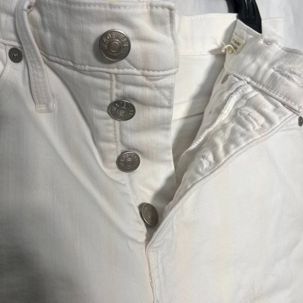 Madewell High Rise Button Fly Straight Jeans White Size 28 - Picture 5 of 16